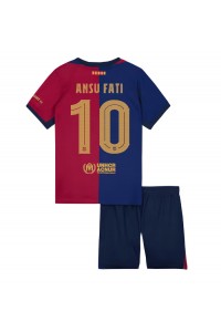 Fotbalové Dres Barcelona Ansu Fati #10 Dětské Domácí Oblečení 2024-25 Krátký Rukáv (+ trenýrky)